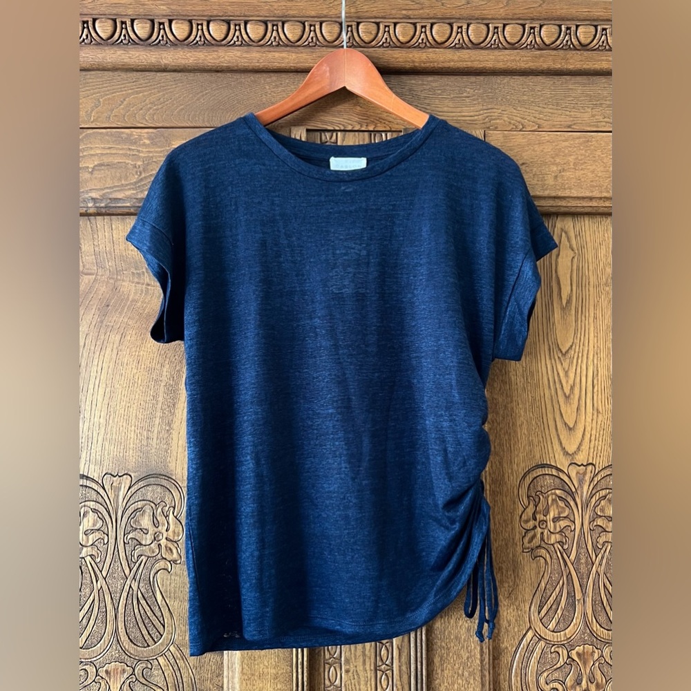 NWT Caslon Nordstrom Boxy Short Sleeve Sweater with Side Ruching